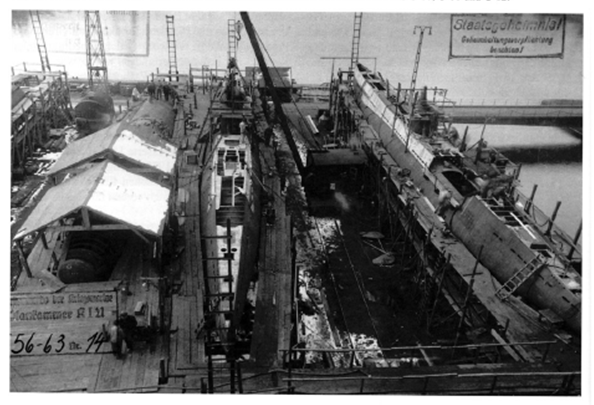 Another view of the construction of the U 60, 61 and 62 (from the right) - March 22, 1939 ..............................