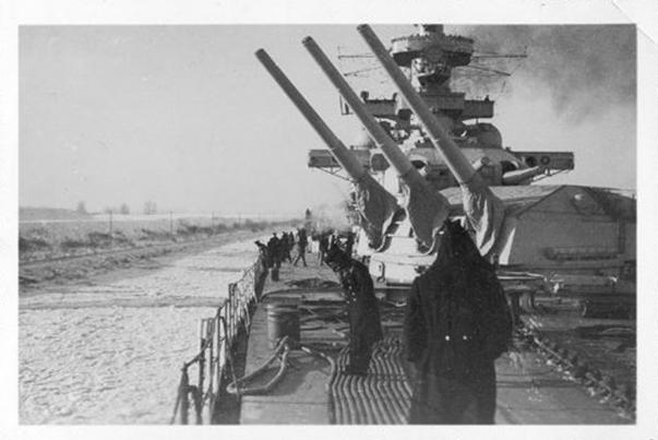 Battleship Scharnhorst sailing through the Wilhelm Kanal winter of 1940.............
