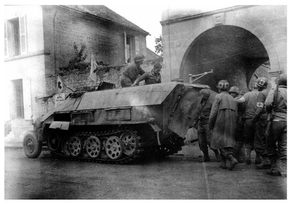 A half track Sd Kfz 251 Ausf. D of the 2. Pz (see emblem on the vehicle's door) captured in a Main Aid Station of the US 90. ID in Chambois ..................................................