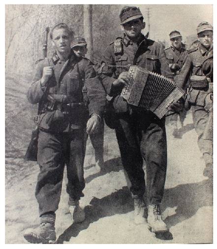 German Gebirgsjäger marching through southeastern Europe after breaking the Metaxas Line on the Greek border ..............................