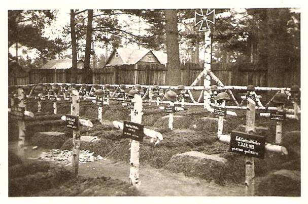 War cemetery of a German unit on the Eastern Front...................................