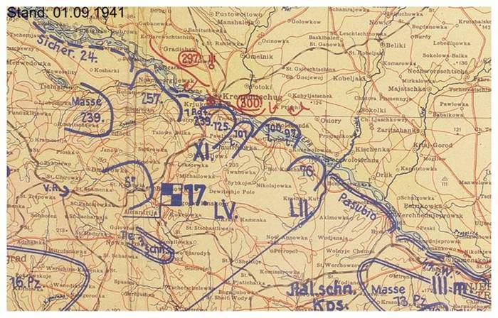 Environs of Kremenchug - Situation on September 1, 1941.....................<br />https://www.lexikon-der-wehrmacht.de/Gliederungen/Korps/Karte/LV0941.jpg