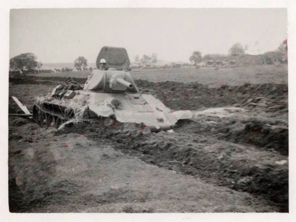 A Soviet T-34 Mod 1941 tank that could not be recovered.............................