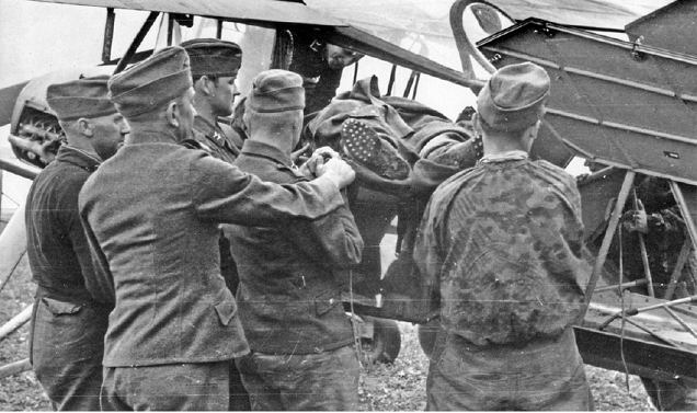 A WIA being loaded into the Storch..........