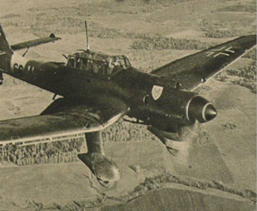 Ju-87 flying towards its assigned target.