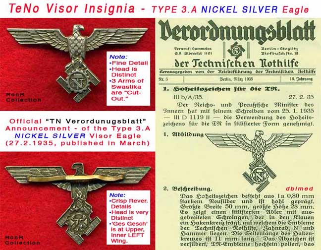 'TN Verordnungsblatt' Announcement of the TN Nickel Silver Eagle [February 25, 1935 (published in March)] + the Front &amp; Reverse of the TN Nickel Silver Eagle.