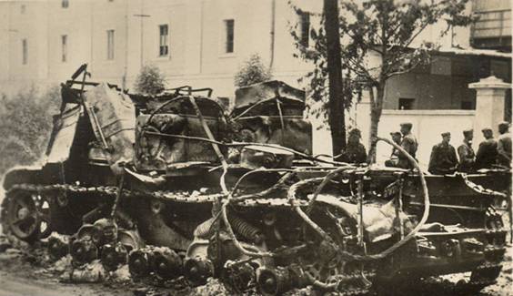 A destroyed Soviet tank - Lemberg Jun 1941.