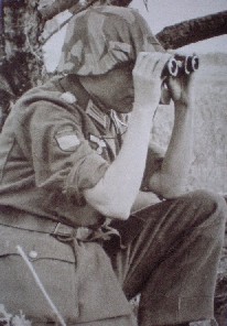 source unknown:spanish volunteer checking the horizon for enemy&quot;s