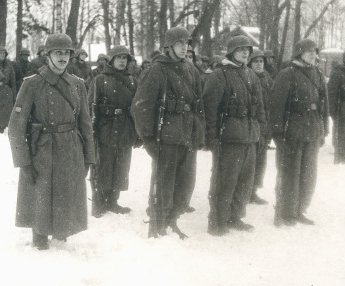 source unknown:spanish volunteers in the russian snow