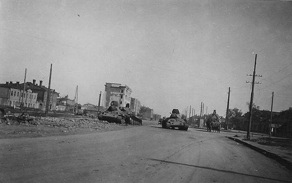 Soviet tanks T-34 destroyed at Woronesh - July of 1942.
