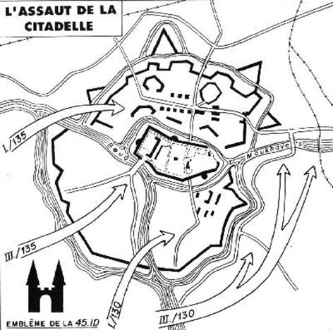 Scheme of the assault to the citadel.