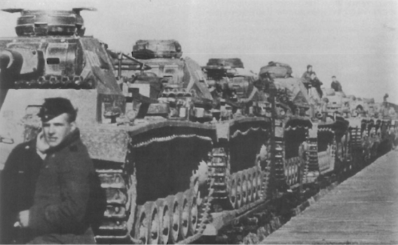 Pz Kw III belonging to the 14 Pz being transported to the Balkans...............
