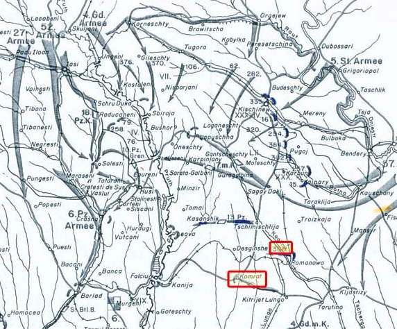 General situation on the evening of August 23, 1944.