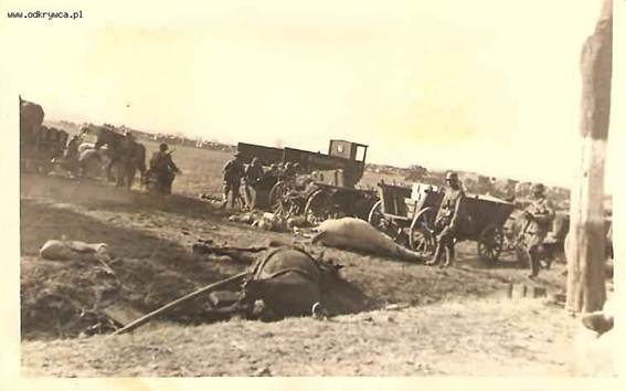 Fight over the Brda, a smashed Polish horse-drawn column and equipment....................................<br />http://odkrywca.pl/pokaz_watek.php?id=647282
