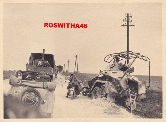 A SdKfz 232 6-rad lies disabled on the side of a Polish route ............<br />http://www.odkrywca.pl/forum_pics/picsforum25/1_copy46.jpg