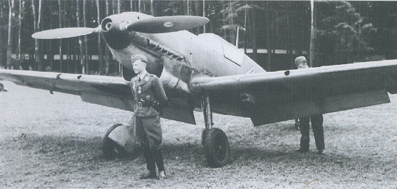 Leutnant Grasser with his Bf-109D.........................