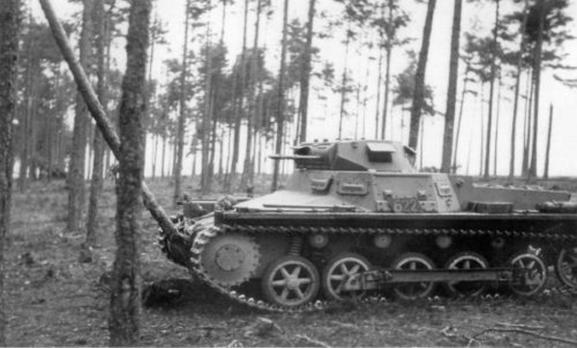 A Pz Kw I Ausf. B working out in the woods ...........