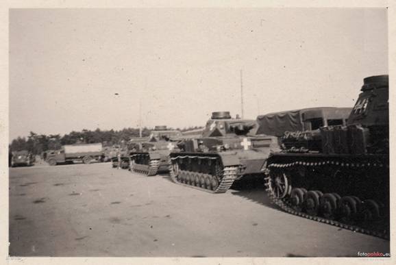 An armored detachment (Pz Kw IV Ausf. C) in the training camp of Groß Born/Borne Sulinowo before the campaign...............................