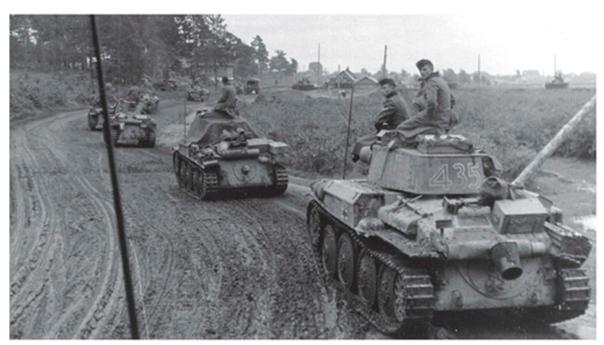Typical scene from the campaign, tank columns fighting with the routes into Russia ..............................