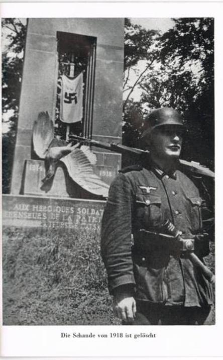 The French monument covered by the German Reichskriegsflagge.........