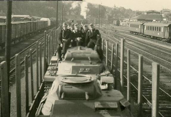 German light tanks on the move by rail....................................