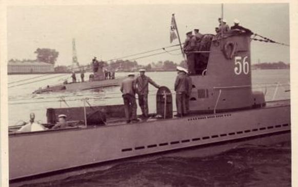 In the foreground the U 56 (pre-war photo) and behind another boat Type II...........................