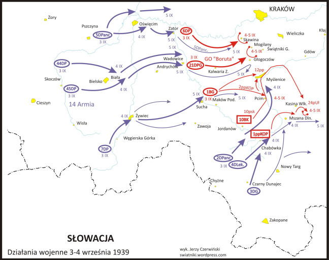 Military operations during the 3 and 4 September 1939 .......................................