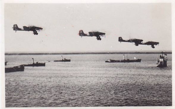 Stukas flying over the Canal.......................................